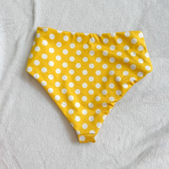 IMAGINE PERRY x JILLIAN HARRIS • Polka Dot High Waisted Bikini in Yellow - Picture 8 of 12
